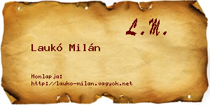 Laukó Milán névjegykártya